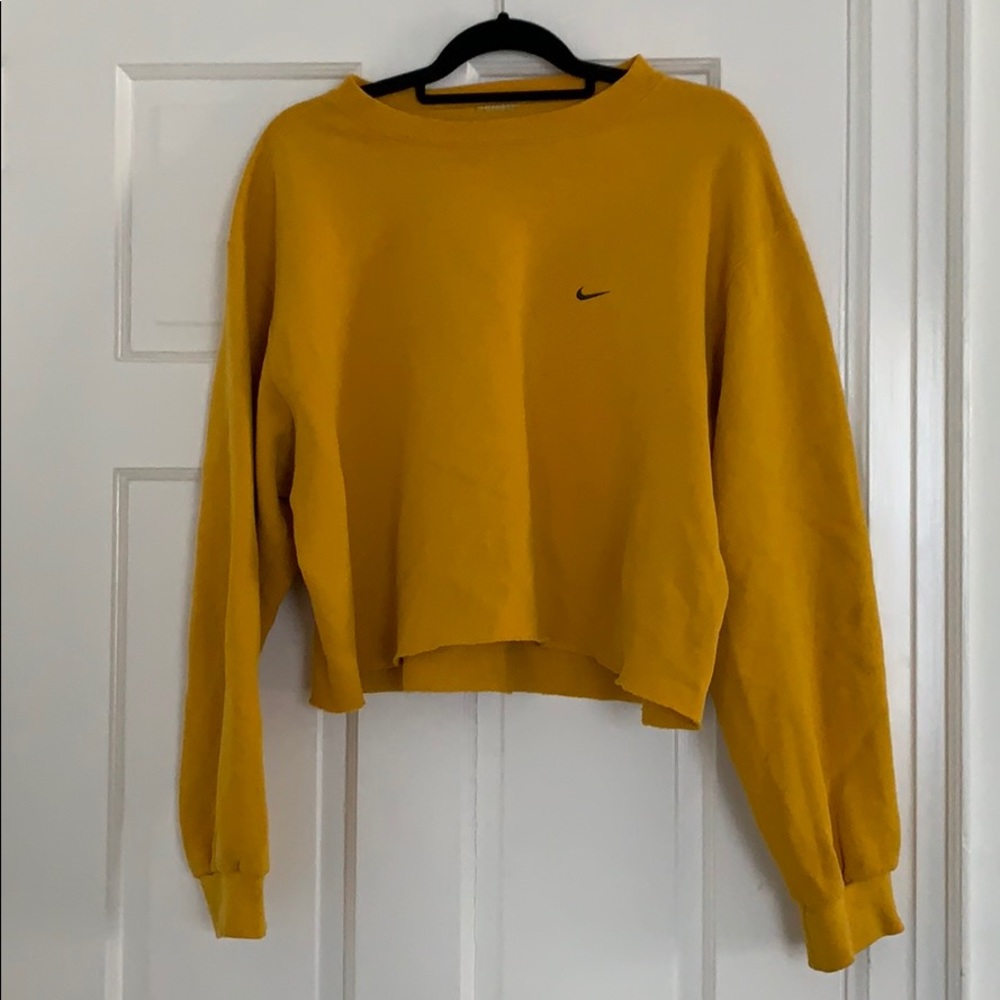 Vintage Nike Yellow mini-swoosh crewneck